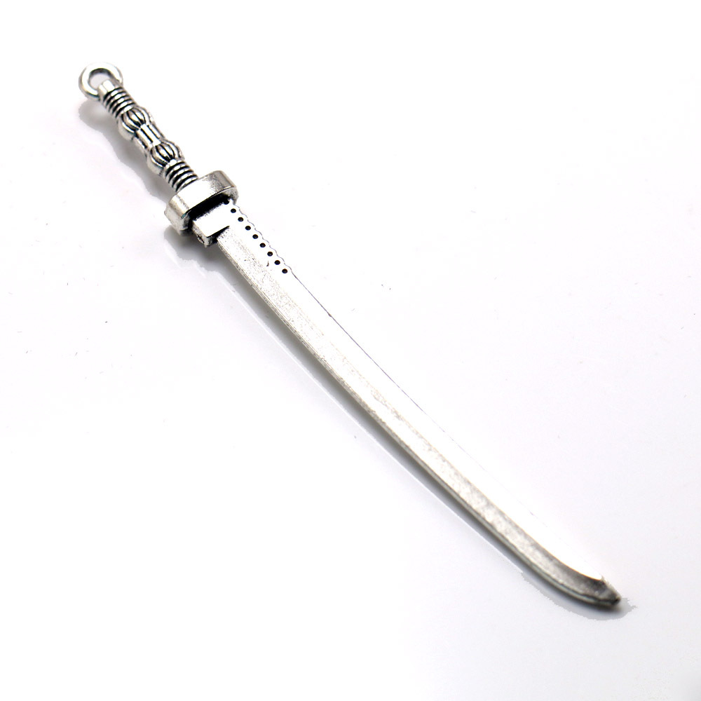 外贸热销合金长刀挂件军刀吊坠106mm diy饰品配件手工材料批发