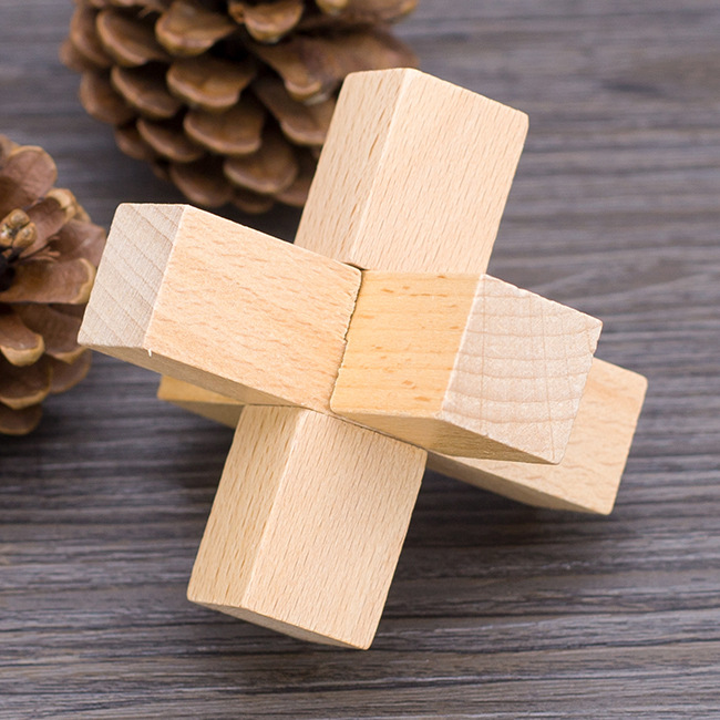 榉木好汉鲁班锁孔明锁木制儿童古典益智力玩具解锁拆装高难度学生