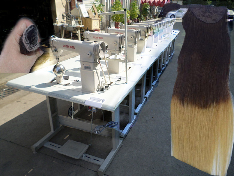 二手假发缝纫机/金轮牌cs-810高头针车 立柱平压脚钢球下送料正品