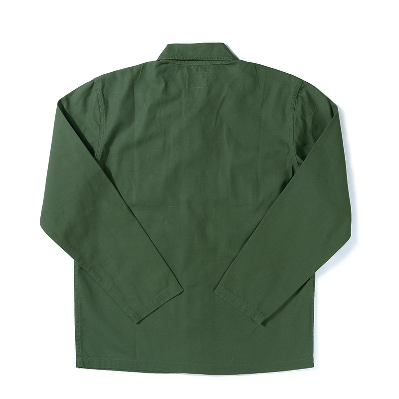 army 陆军美式军事风男式长袖衬衫 纯色白衬衣