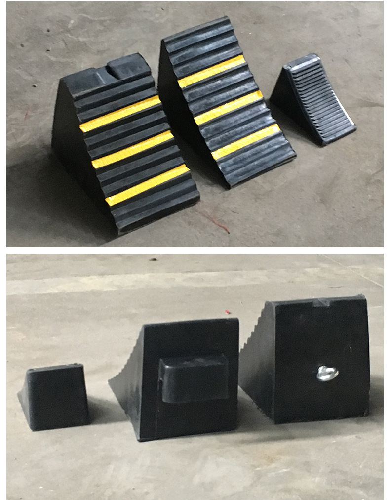 路喜便捷式汽车大货车防倒三角木橡胶止退器定位车轮挡车止滑