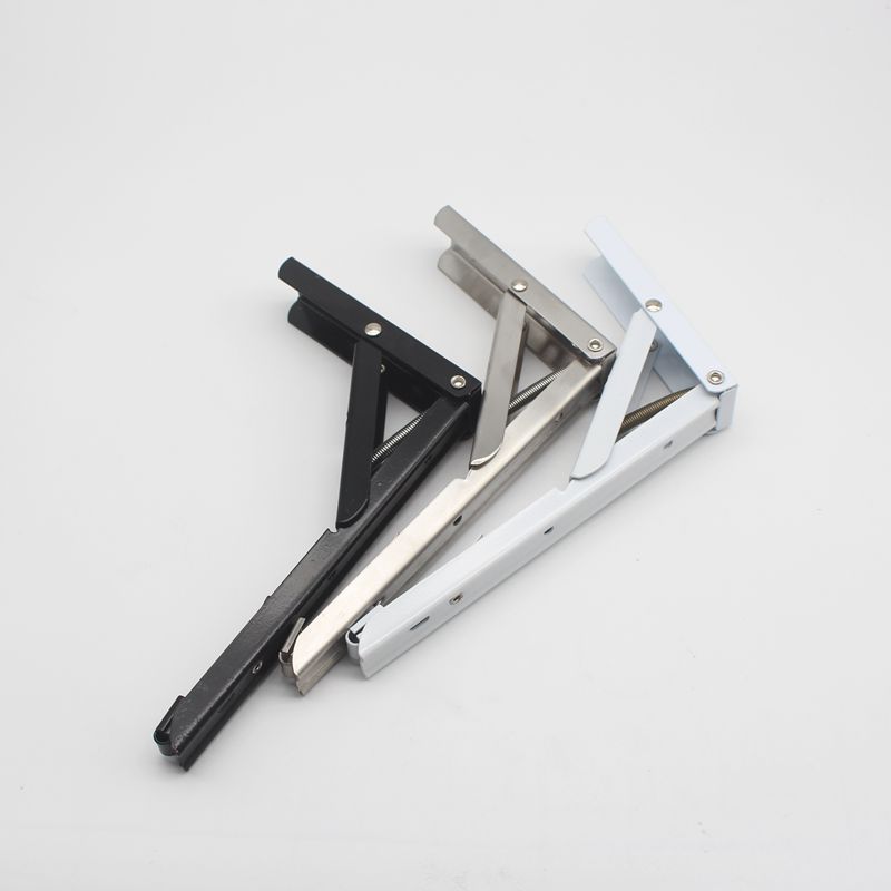 不锈钢弹簧三角支架折叠支架隔板托架置物三角折叠支架家装五金件