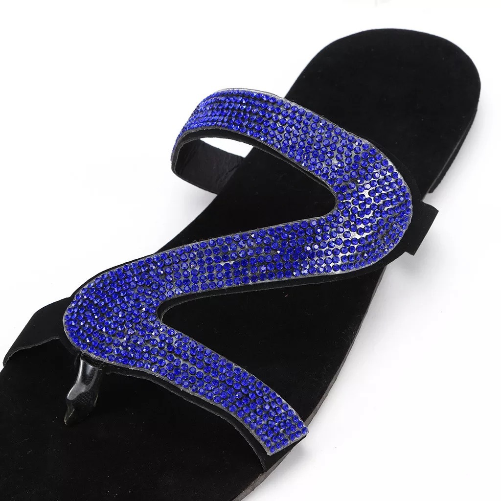 外贸shoes ladies跨境凉拖欧美钻石平底凉鞋拖鞋shoes大码拖鞋