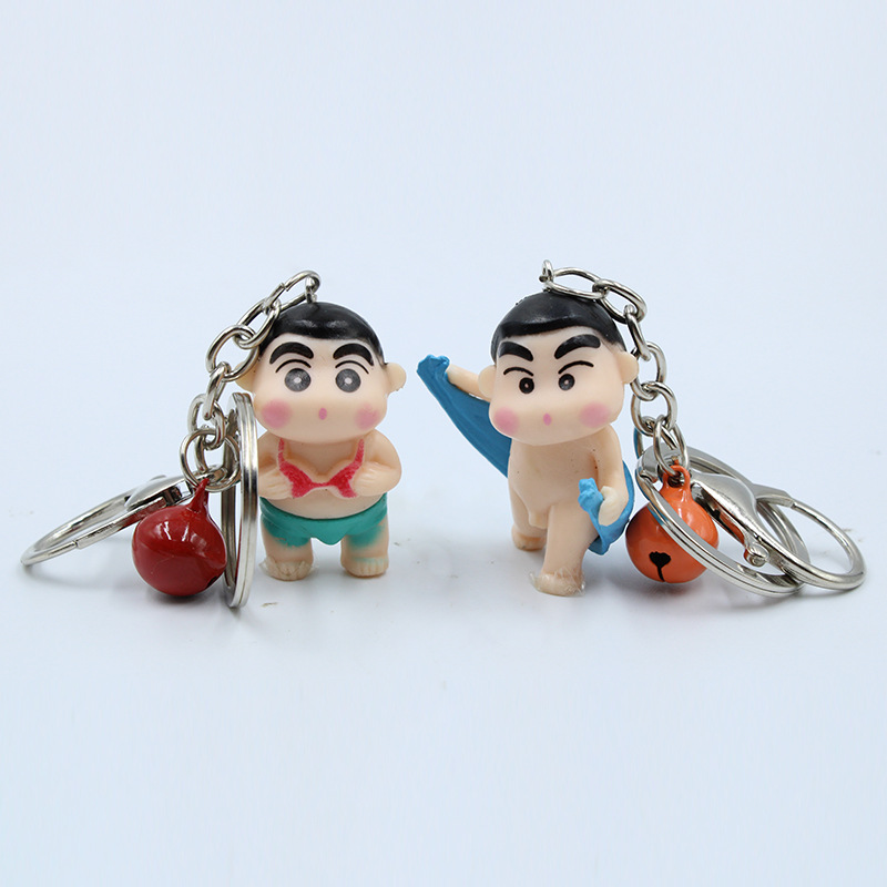 4款泳装洗澡小新手办钥匙扣挂件 创意卡通包包铃铛装饰挂饰