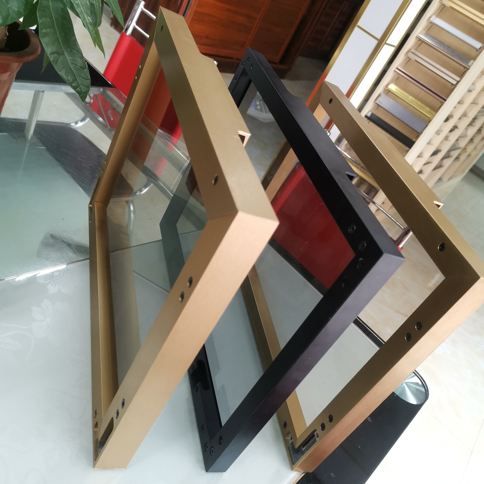 工厂直供 轻奢简约加厚玻璃极简窄边框移门推拉门铝型材 高端大气