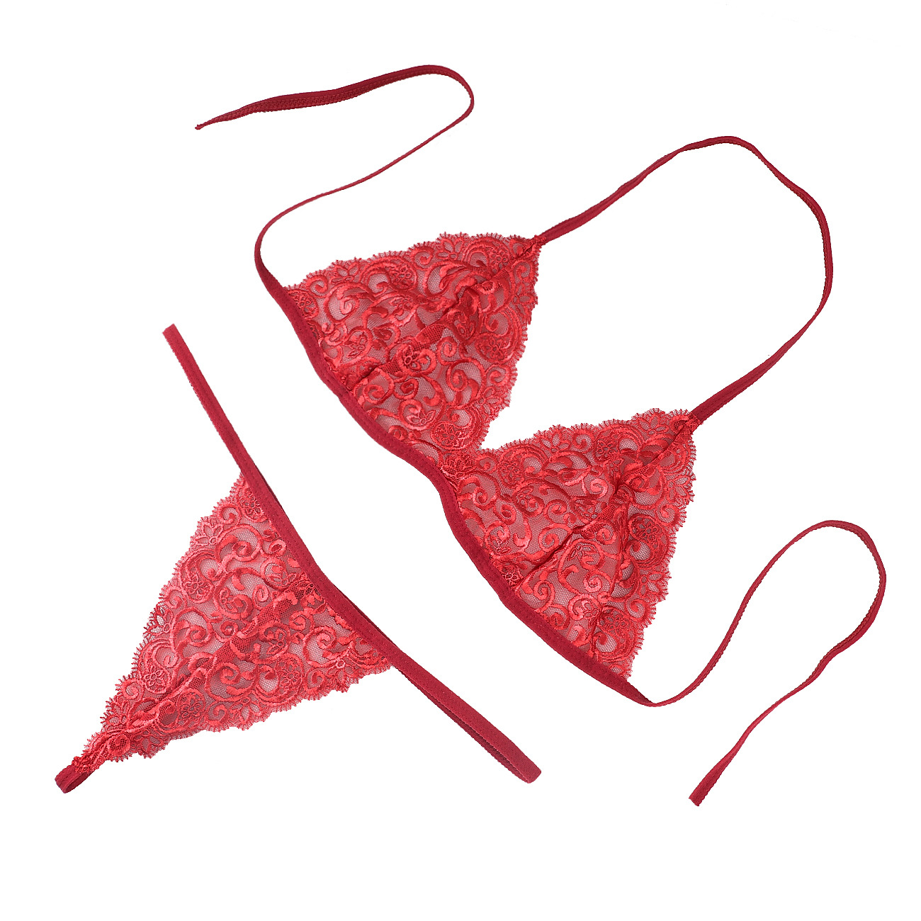 跨境专供 厂家高档性感情趣内衣三点式套装 刺绣文胸性感女丁字裤