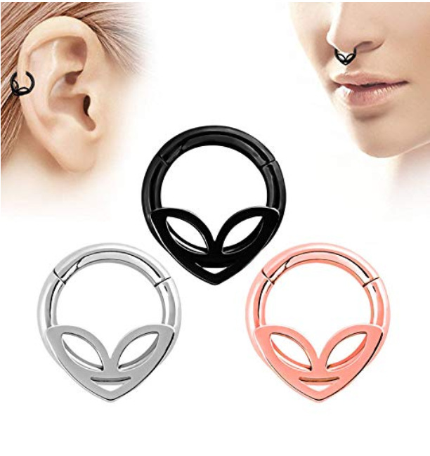 亚马逊热销新款钛钢鼻环鼻钉鼻中隔耳环耳钉穿刺饰品现货septum