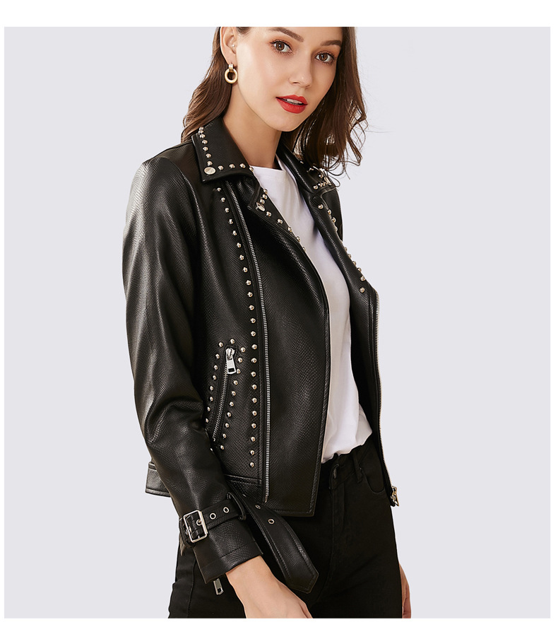 厂家直销女士柳丁皮衣2020新款秋冬韩版常规pu皮夹克外套海宁皮衣