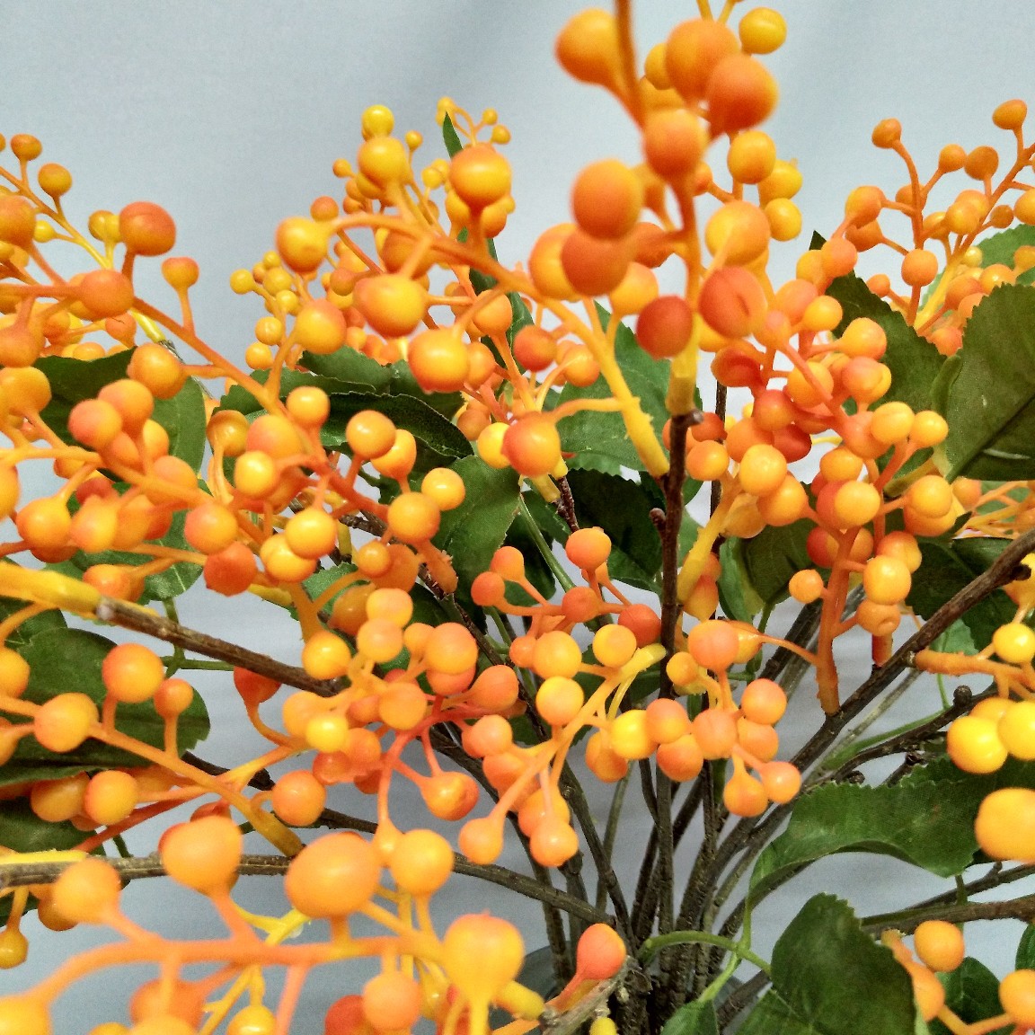 仿真2叉凤凰果 果枝相思果客厅餐吧 家居装饰 婚庆摄影仿真花假花