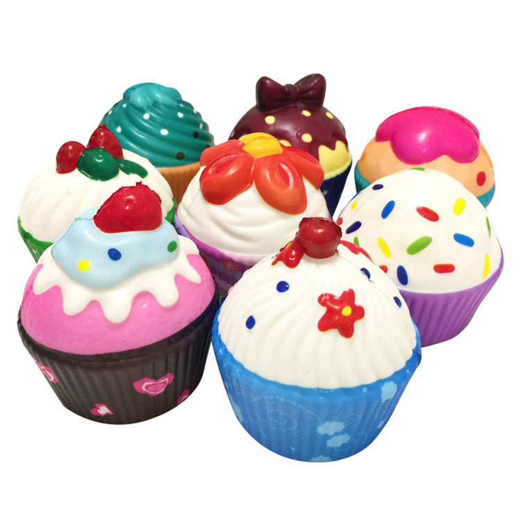 新品彩绘仿真纸杯蛋糕 pu慢回弹squishy甜品装饰减压玩具外贸定制