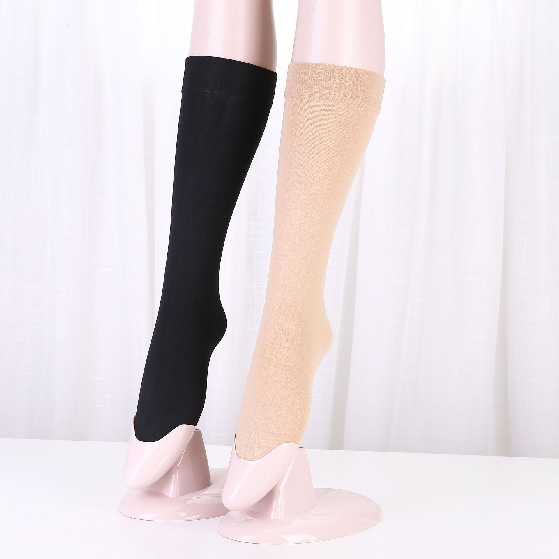 Autumn and Winter Velvet Men's and Women's Long and Short Stockings Wear-Resistant Anti-Hook Calf Socks Sweat-Absorbent Fleece-Lined Mid Socks