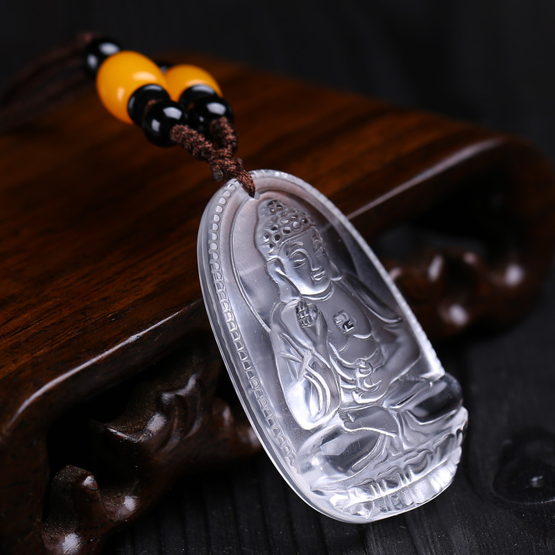 俊沅 白水晶吊坠 阿弥陀佛 生肖属狗猪本命佛 男女士项-阿里巴巴