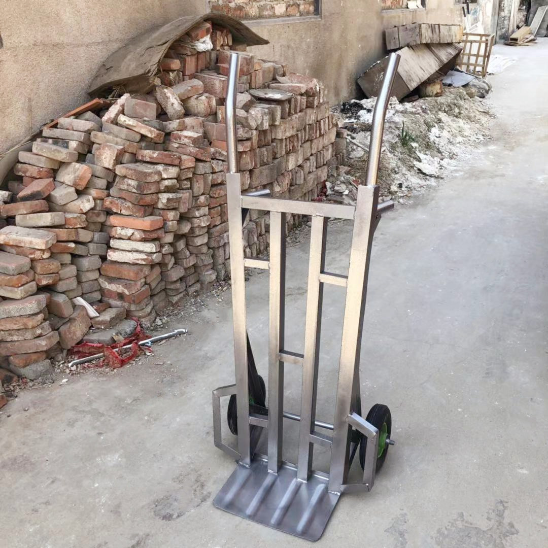 加重角铁老虎车手推车搬运车大轮手推车两轮拉货车仓储搬运车