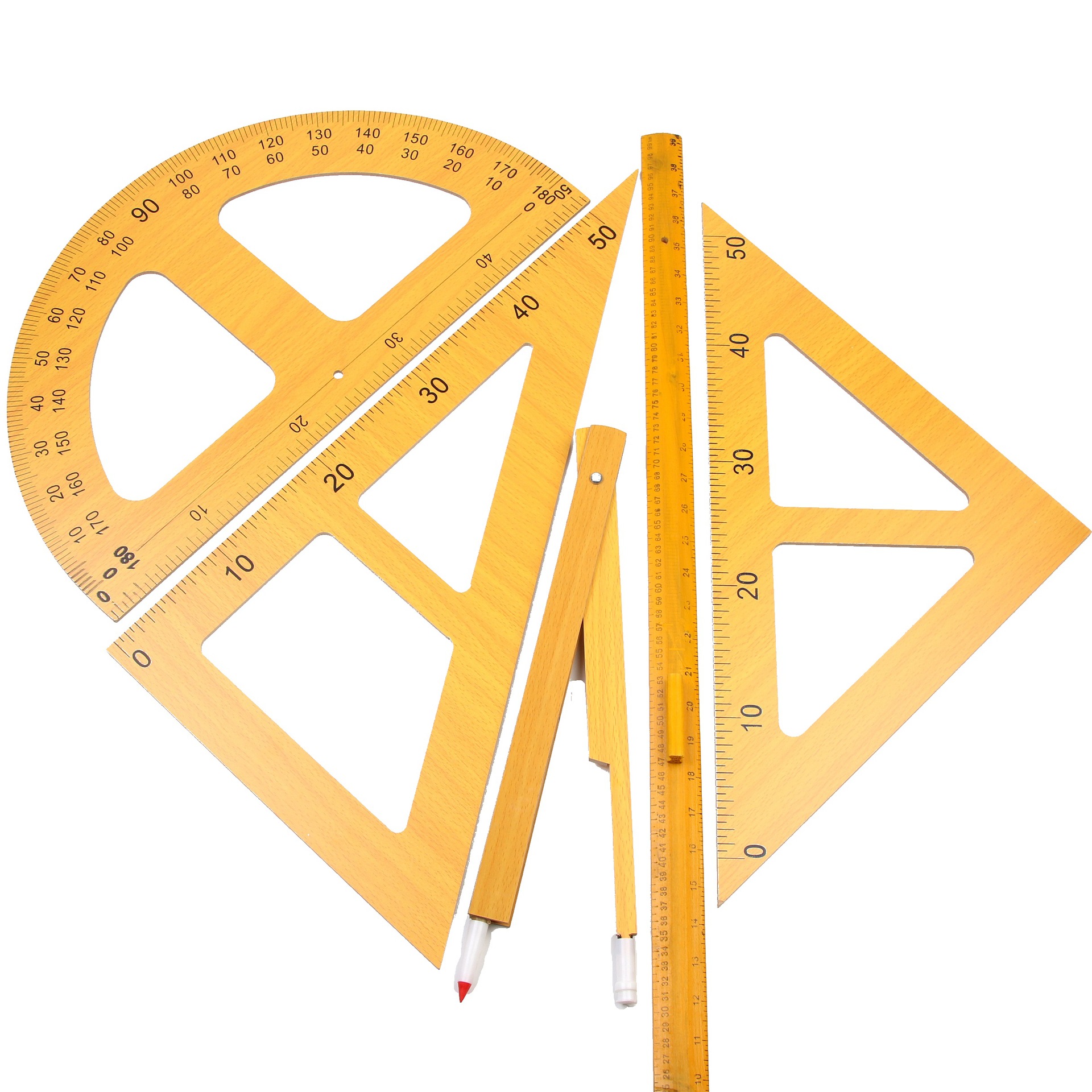 老师教学用木质量角器50cm 三角板 大号教具教学仪器 厂家货源