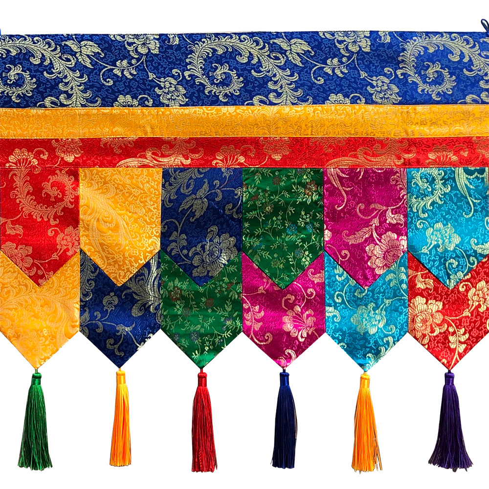 佛教佛具绣品横幅佛堂大殿香房装饰布料墙围桌围彩色帷幔1条5米