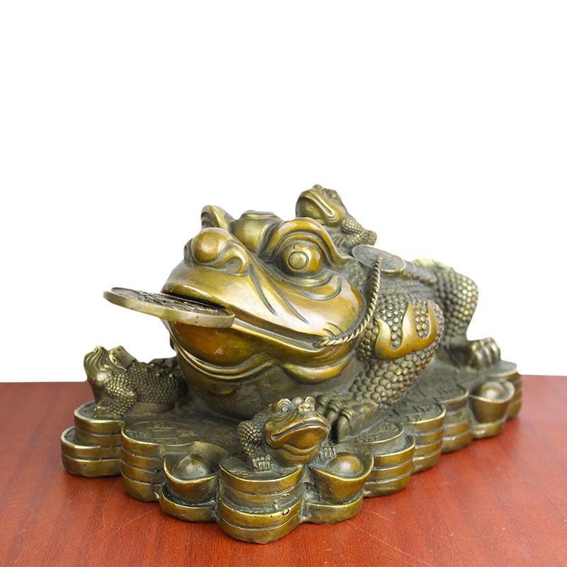 宇卓铜器纯铜金蟾黄铜金蟾母子金蟾三足金蟾蟾蜍工艺品摆件
