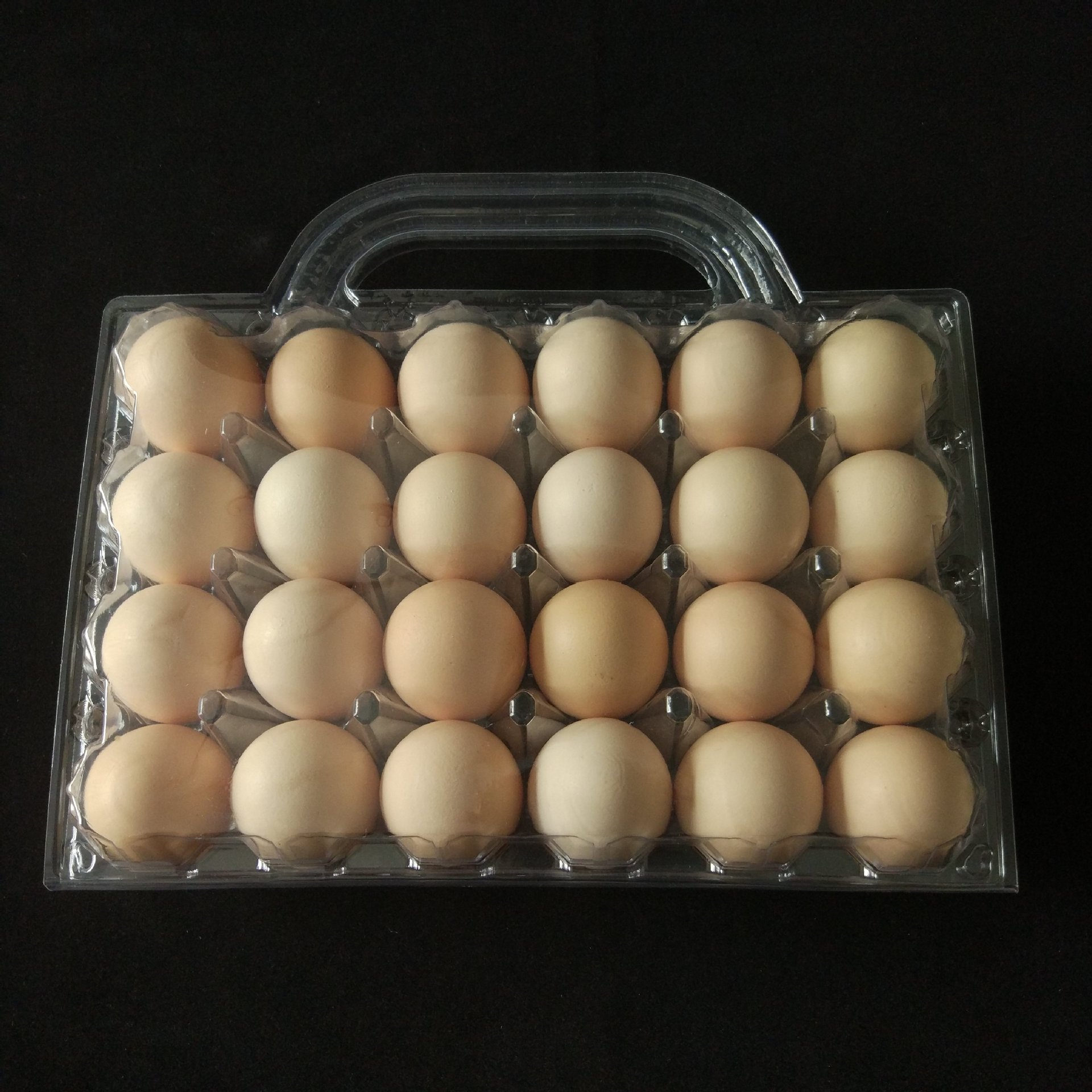 塑料鸡蛋包装盒24枚中号 手提鸡蛋托柴鸡蛋透明一次性包装礼盒