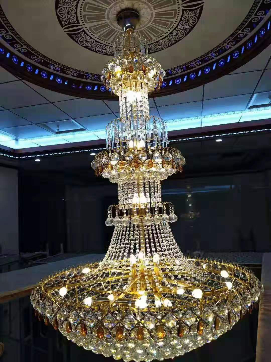 非标水昌吊灯复式楼大堂别墅水晶灯现货创意工程水晶灯厂家