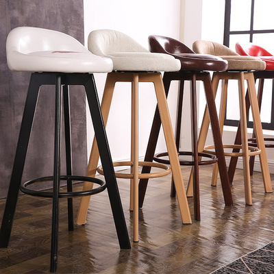 吧台椅子铁艺酒吧椅前台椅现代简约奶茶店高脚凳家用旋转创意吧椅