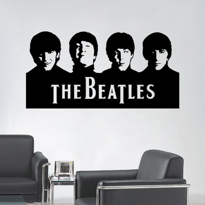 aw9406乐队the beatles 人物头像墙贴pvc 客厅装饰贴画 别安回忆