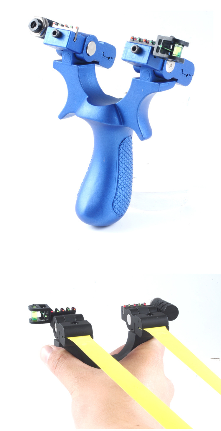 战狼高精准度旋转龙蛇弹弓快压扁皮弹弓激光红外线瞄准厂家直销