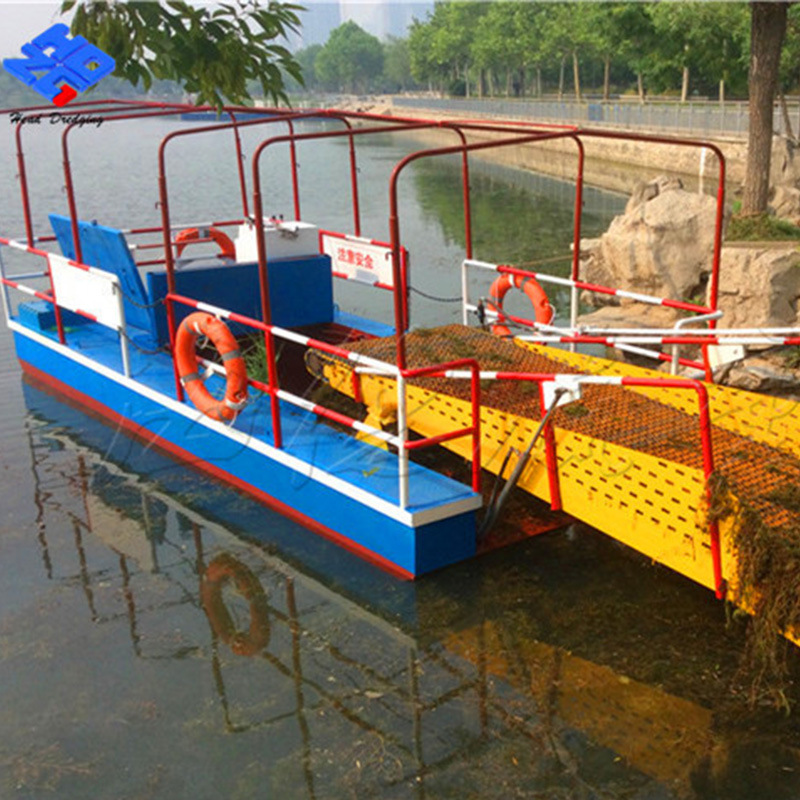 割草船清理水面浮萍漂浮垃圾 河道水库保洁船 水生植物打捞机械
