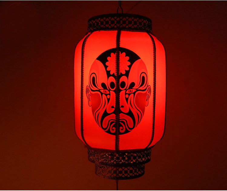 户外灯笼防水阻燃复古宫灯铁艺羊皮灯笼pvc面料景区亮化大红灯笼