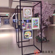 学校美术画展墙布置书画摄影作品展架黑色铝展示架展览油画书法架