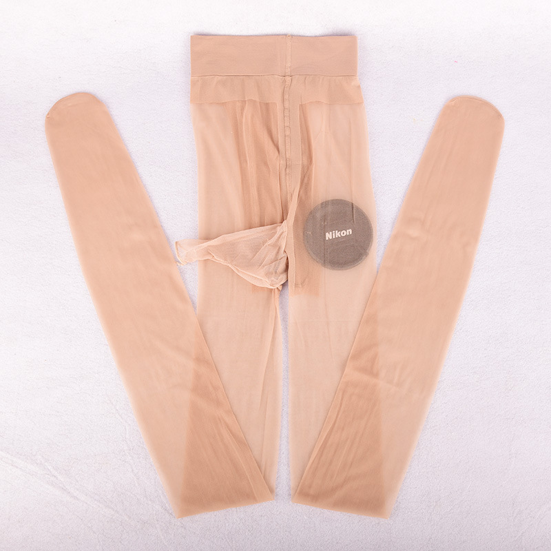 男士隐形丝袜超薄透明珠光油亮套开口象鼻连裤袜男t裆性感打底袜