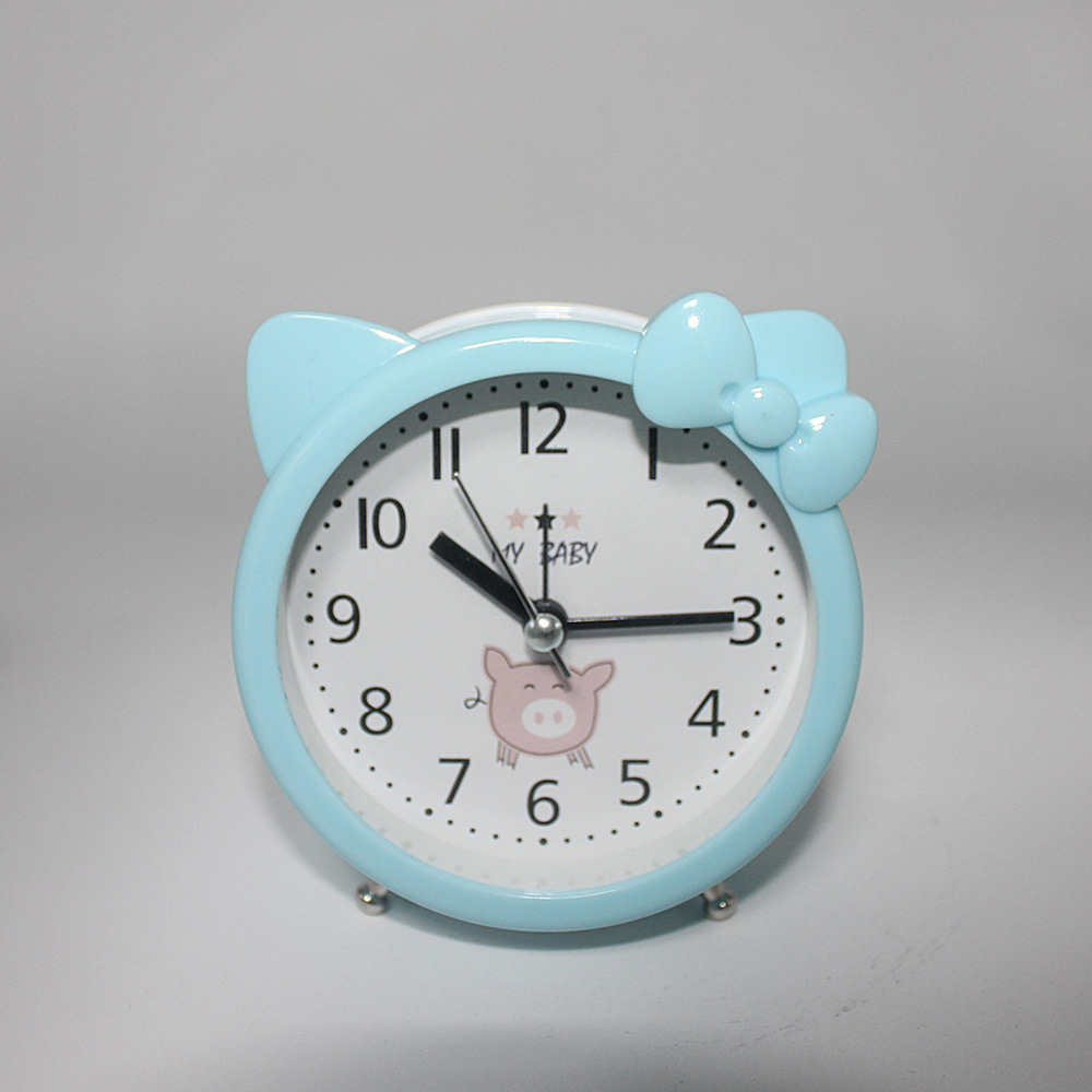 小清新儿童小闹钟学生闹钟小猫卡通钟工厂直销2259