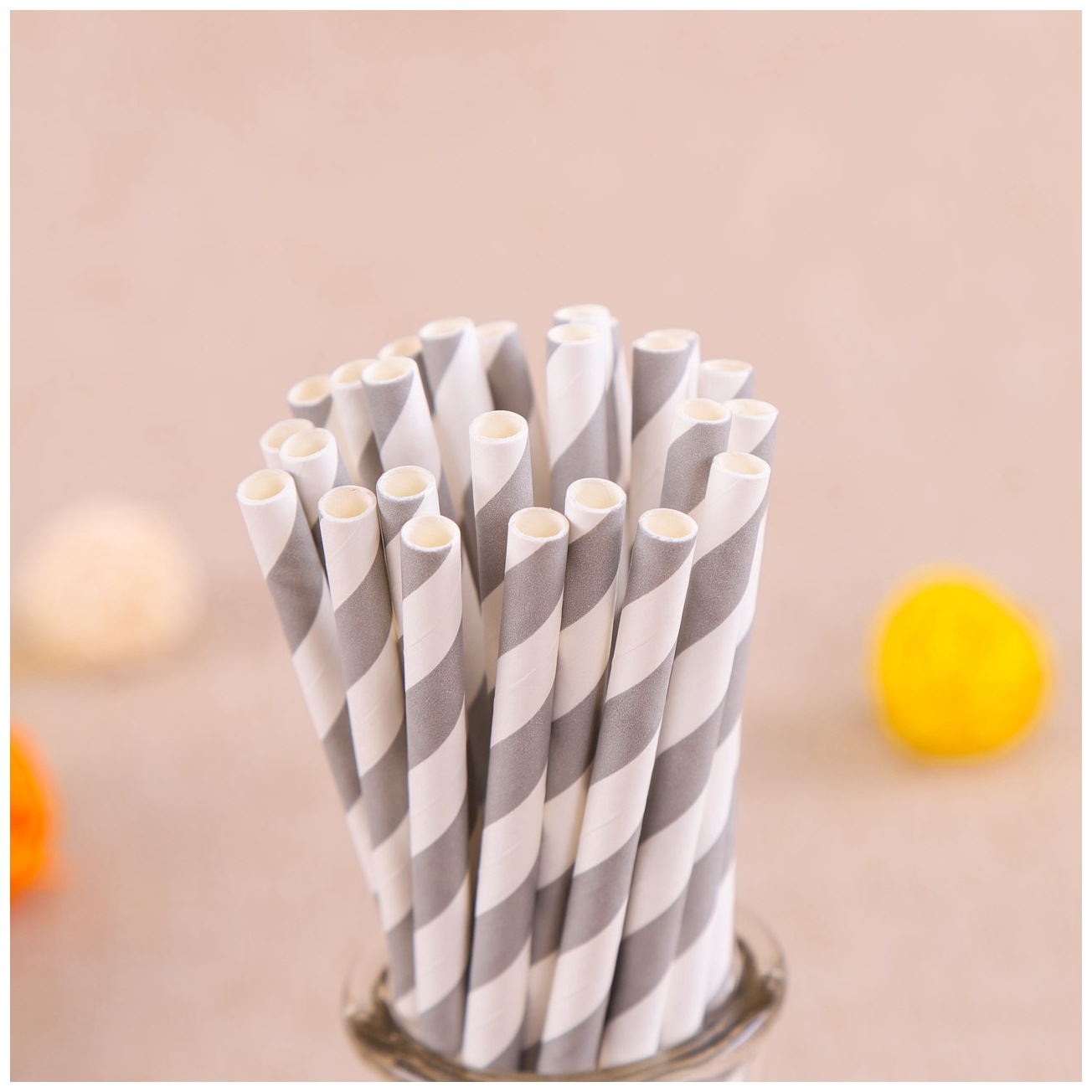 条纹纸吸管可降解环保 一次性吸管咖啡奶茶纸质吸管 创意定制