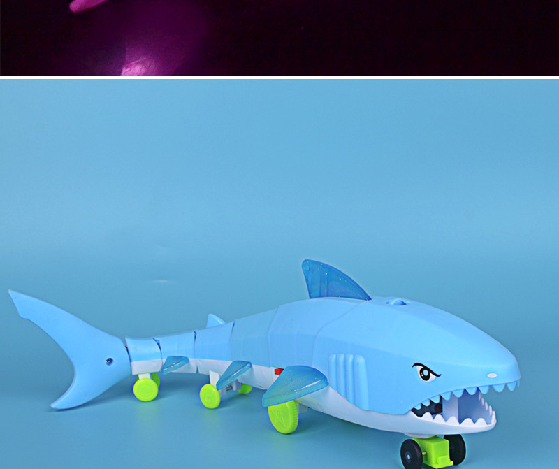 新款网红玩具电动牵绳鲨鱼万向发光音乐玩具节日宝宝益智玩具礼物