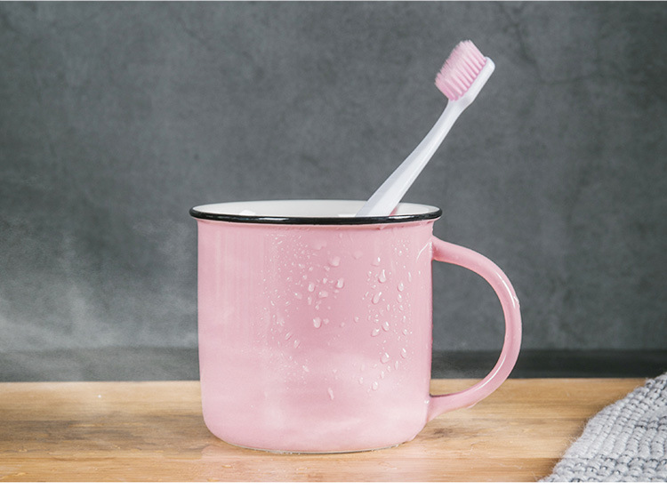 怀旧复古仿搪瓷杯 牙杯洗漱杯 漱口杯 陶瓷杯 马克杯茶缸定制logo