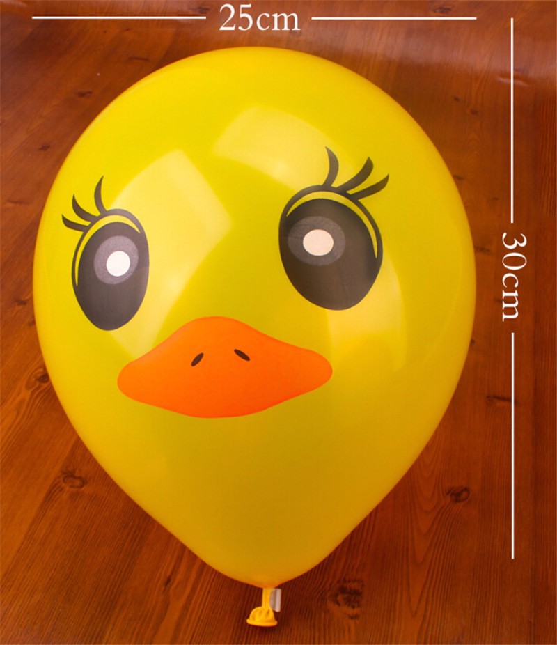 8克加厚小黄鸭气球 黄色鸭子印花气球儿童玩具表情气球批发