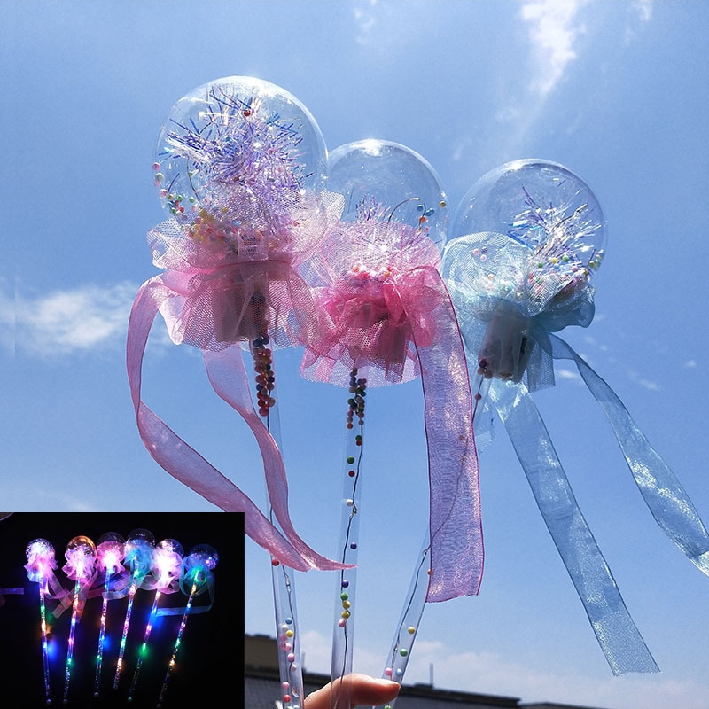 现货批发led七彩魔法棒广场夜市地摊发光仙女棒网红星空球波波球