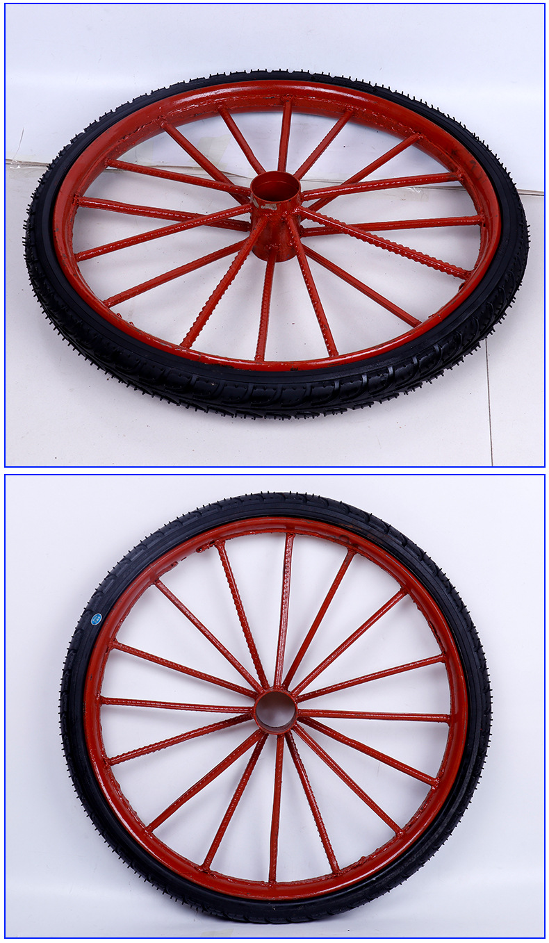 26寸弗兰德发泡实心轮胎工地常用车轮钢筋加固型橡胶手推车实心轮