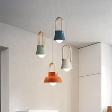 北欧风格灯具个性创意马卡龙三头餐厅吊灯loft卧室吧台现代简约灯