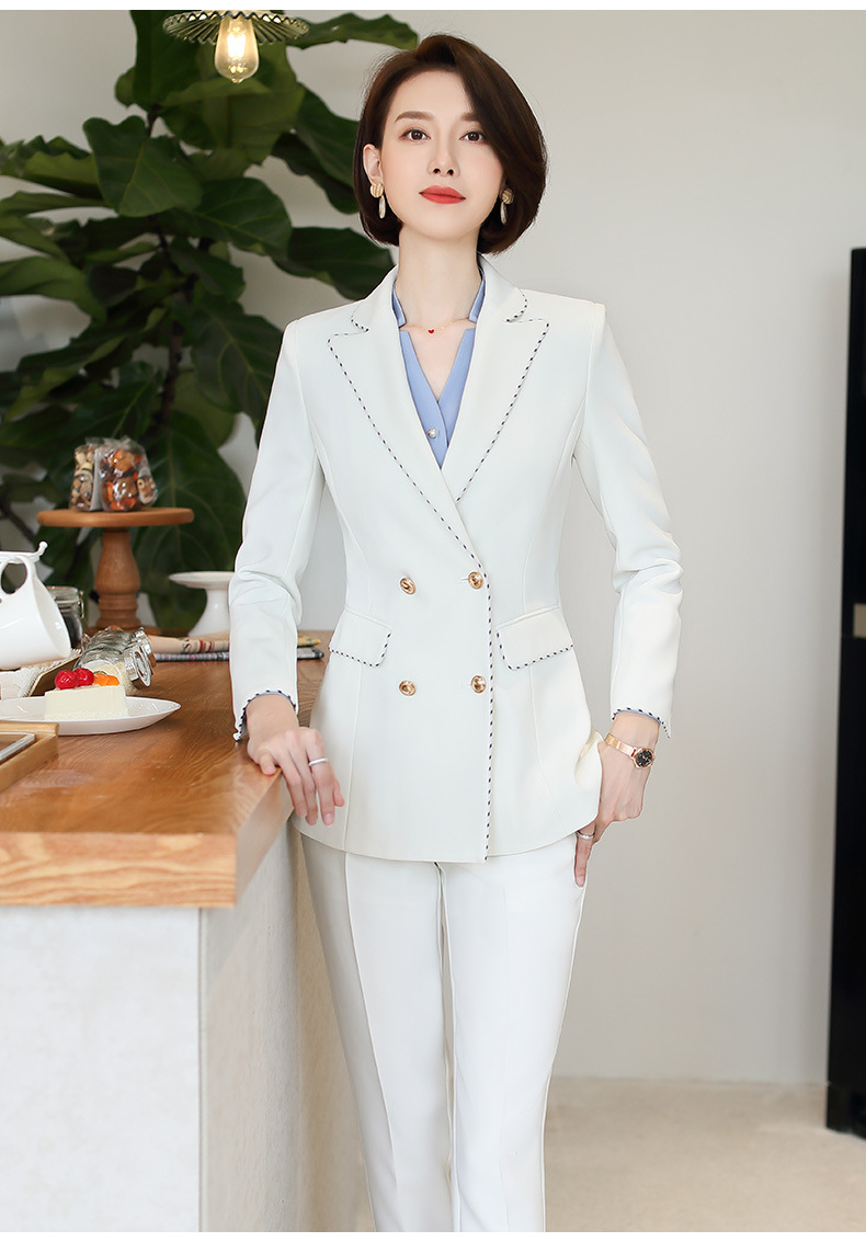 高端白色职业西装女套装时尚女神范气质主持人西服职场正装工作服