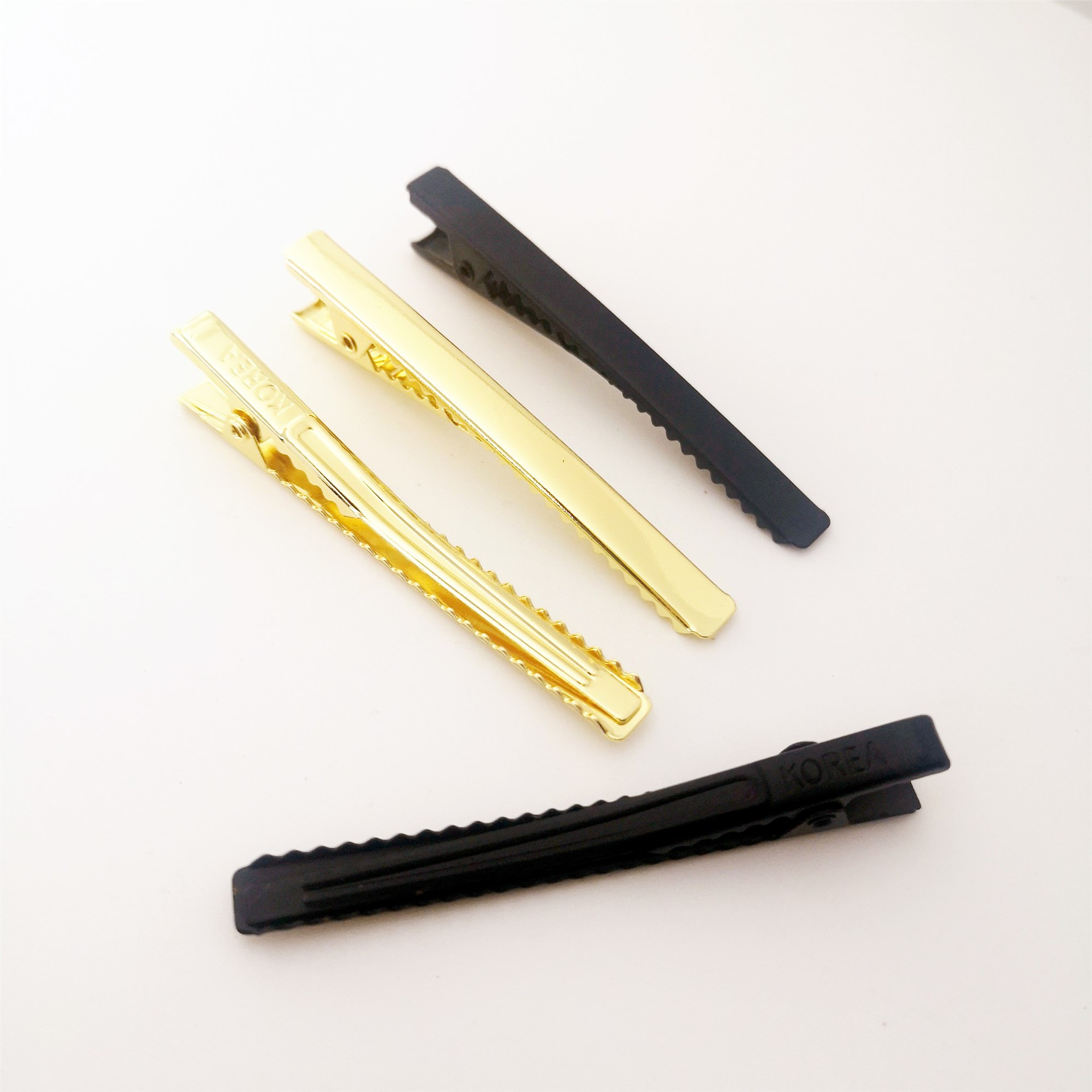 批发 6cm 8cm 广东产 金色细方夹保色 韩版鸭嘴夹  适合发饰制作