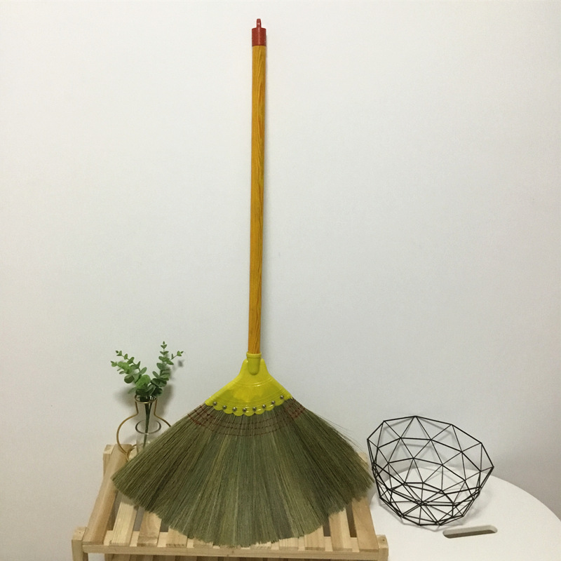厂家直销家用软毛扫把凤尾草扫把软芒草笤帚扫帚草编扫帚八钉扫把