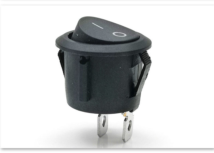 全圆两脚两档开关 电源翘板开关圆型船型开关 离子电视机开关