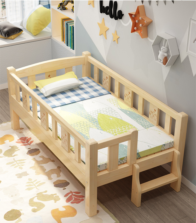 儿童床带护栏加宽拼接床男孩女孩公主床