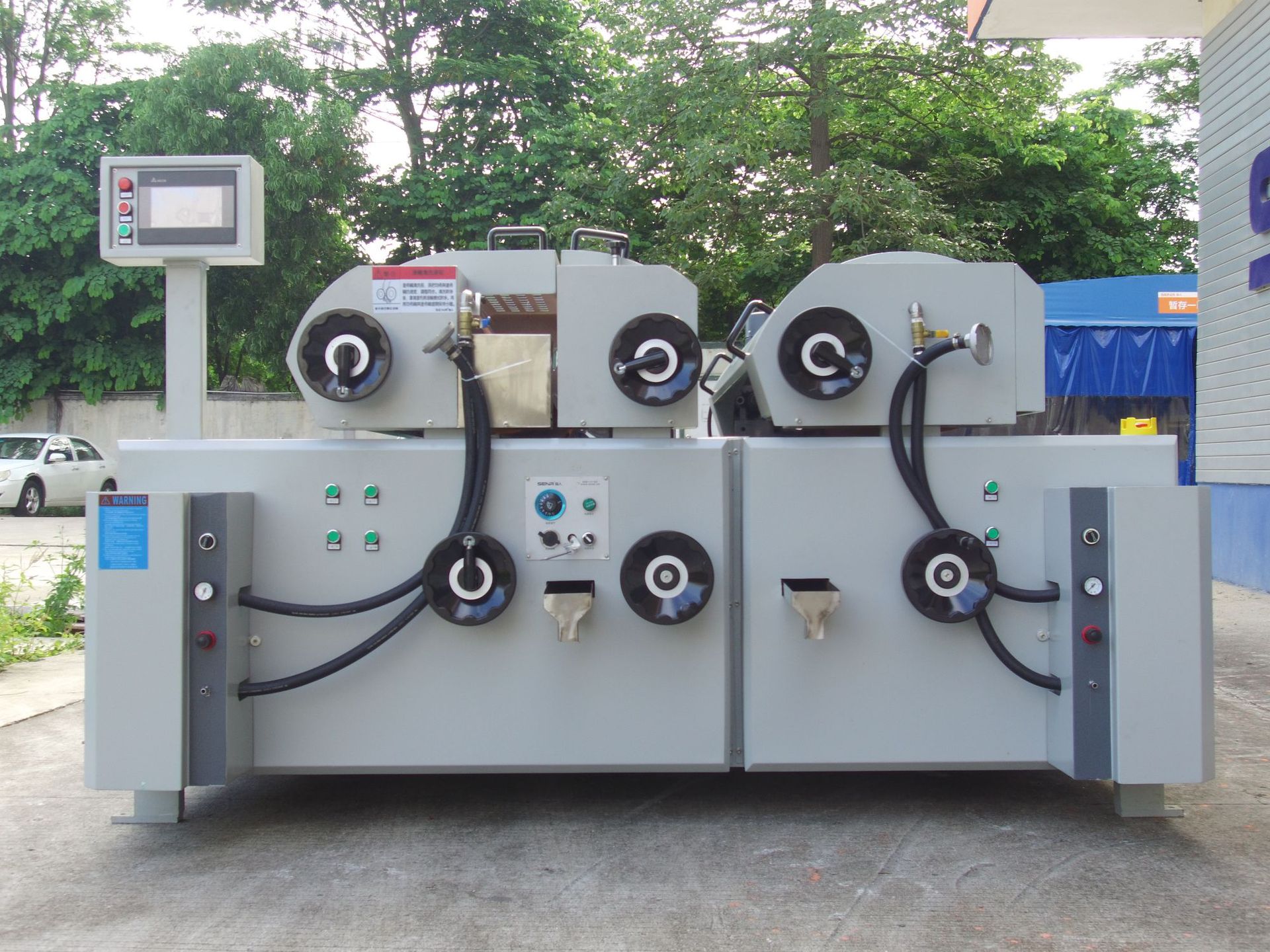 广东森人补土 单辊复合涂布机 三灯干燥机 uv环保涂装设备生产线