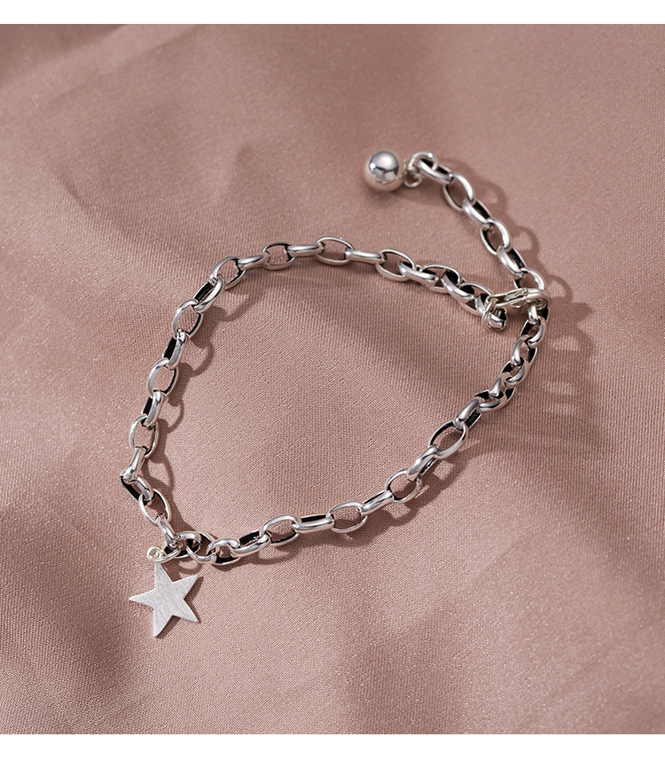 韩版925纯银夏日复古星星脚链女小众ins港风五角星脚踝链4061