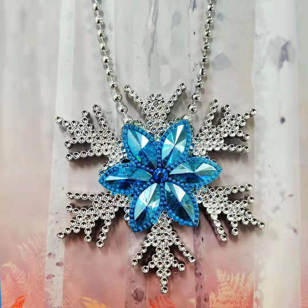 冰雪奇缘2艾莎公主雪花项链义乌饰品儿童冰雪花棒配饰品ebay现货