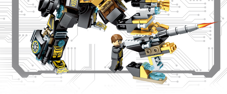 兼容乐高积木英雄钢铁机甲队长机器人男孩儿童益智拼插积木玩具