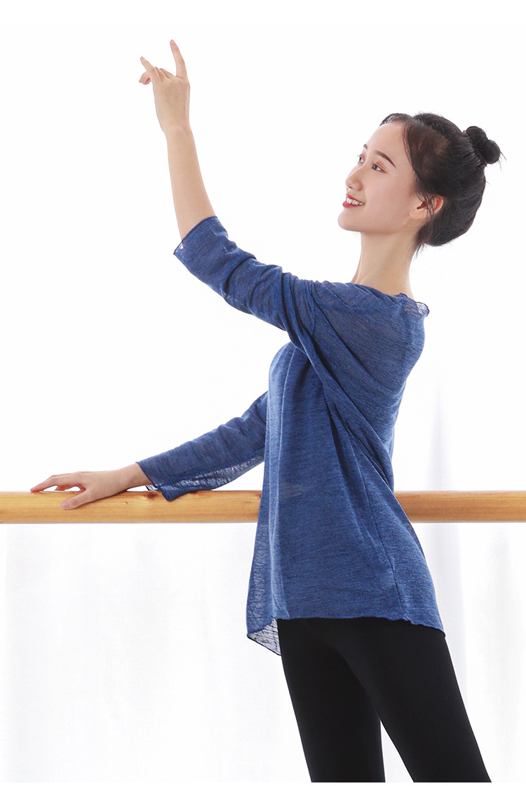 舞蹈练功服网纱上衣时尚女形体现代舞服古典身韵民族套装宽松纱衣