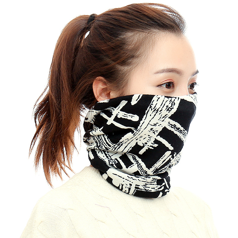 围脖女男面罩围巾保暖春秋冬季薄款针织百搭包头套头护颈小围脖套