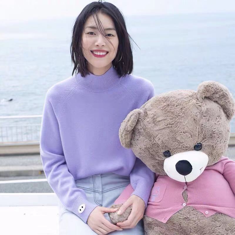 大表姐刘雯同款羊毛衫女款毛衣宽松慵懒风半高领猪鼻羊绒