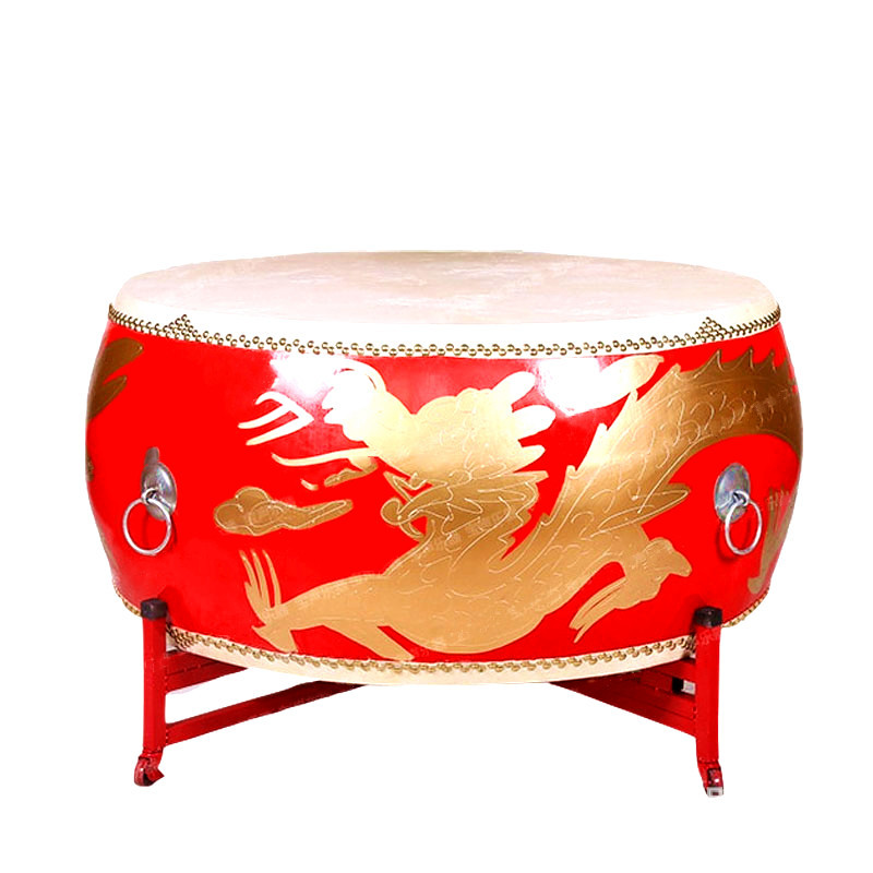 龙鼓绘龙牛皮大鼓民族战鼓威风锣鼓寺庙鼓成人演出表演鼓中国红鼓